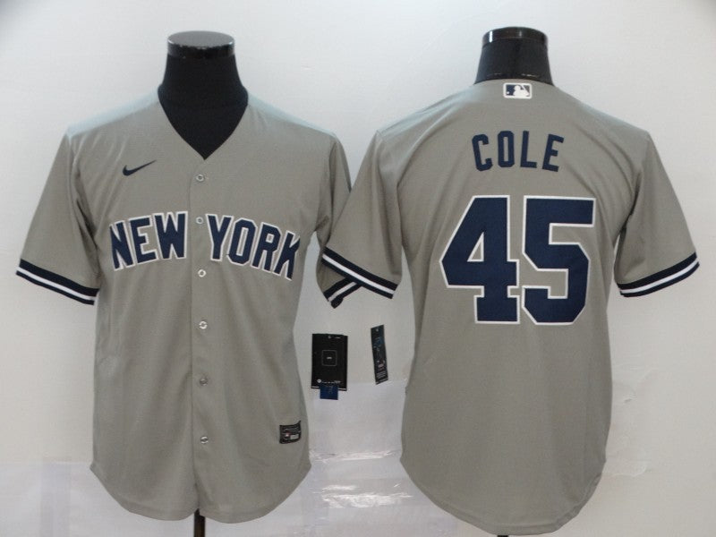 Men's New York Yankees Gerrit Cole #45 Gray Baseball Jersey